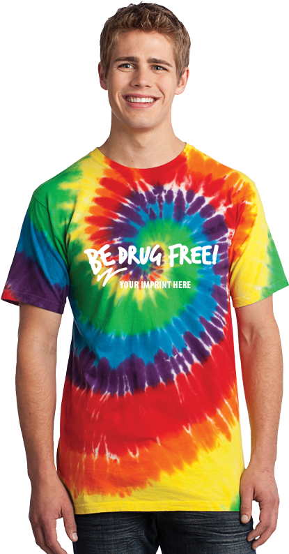 Drug Free Tie Dye T Shirt - Port & Company Tie Dye (800x800), Png Download