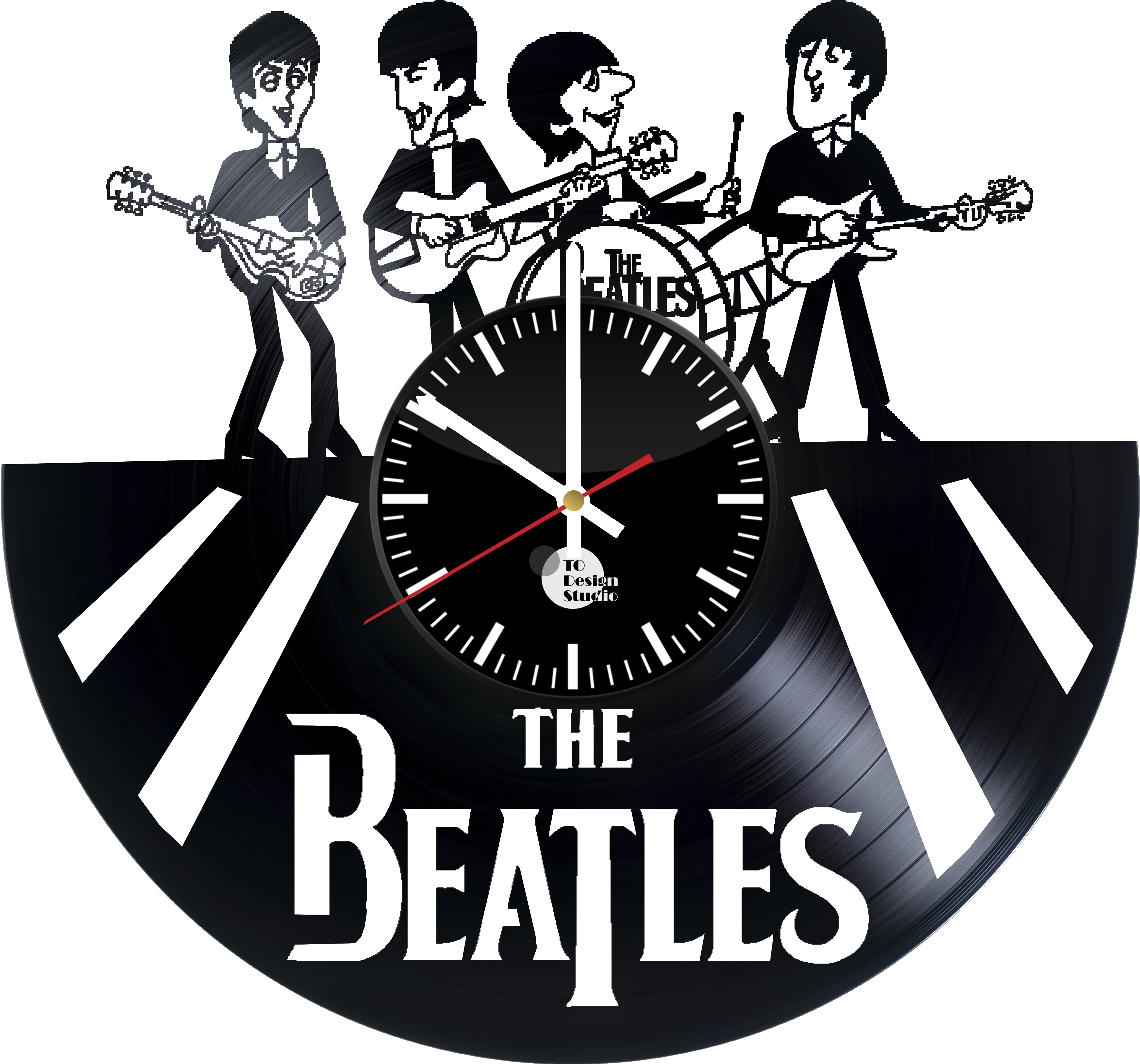 The Beatles Handmade Vinyl Record Wall Clock Fan Gift - Lp The Beatles (4016x4016), Png Download