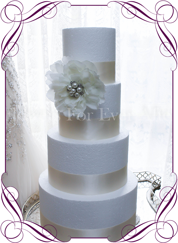 White Peony & Bling Cake Decoration Flowers For Ever - Red Rose Cake Decorations (608x822), Png Download