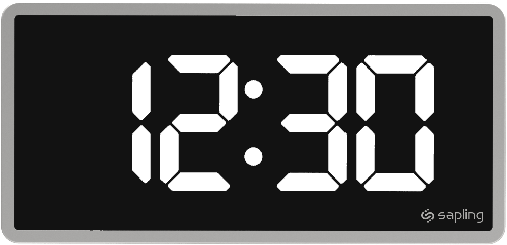 Sapling Digital Clocks - Digital Clock (1203x672), Png Download