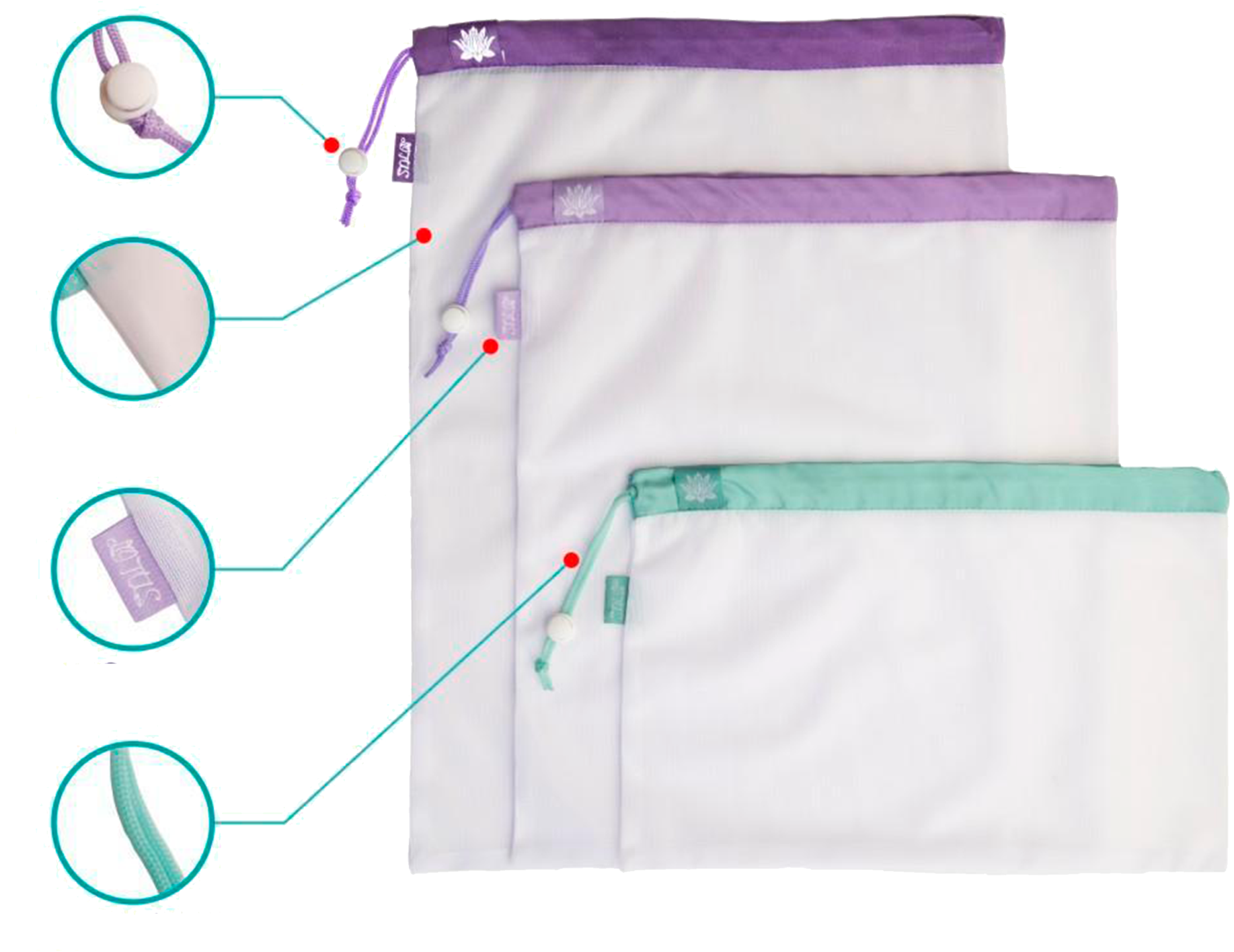 Set De 3 Bolsas Para Frutas Y Verduras - Linens (2048x2238), Png Download