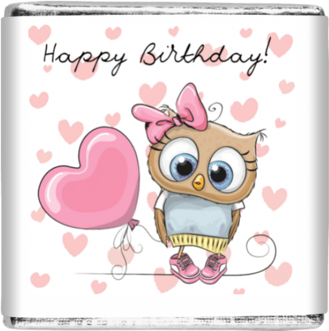 25 X Cute Owl - Happy Birthday Sini Cartoon (800x800), Png Download
