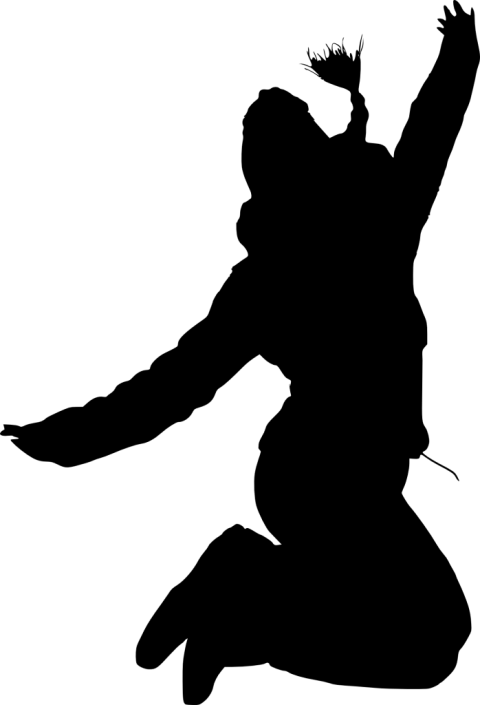 Free Png Happy Jump Silhouette Png - Silhouette (480x705), Png Download
