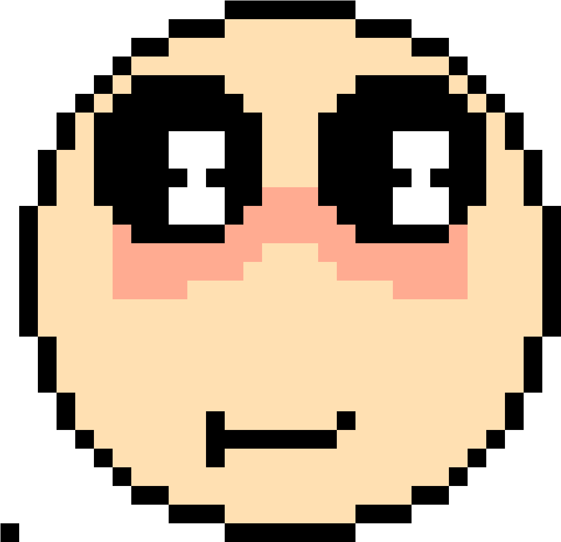 Kawaii Blush - Crescent Moon Pixel Art (1184x1184), Png Download