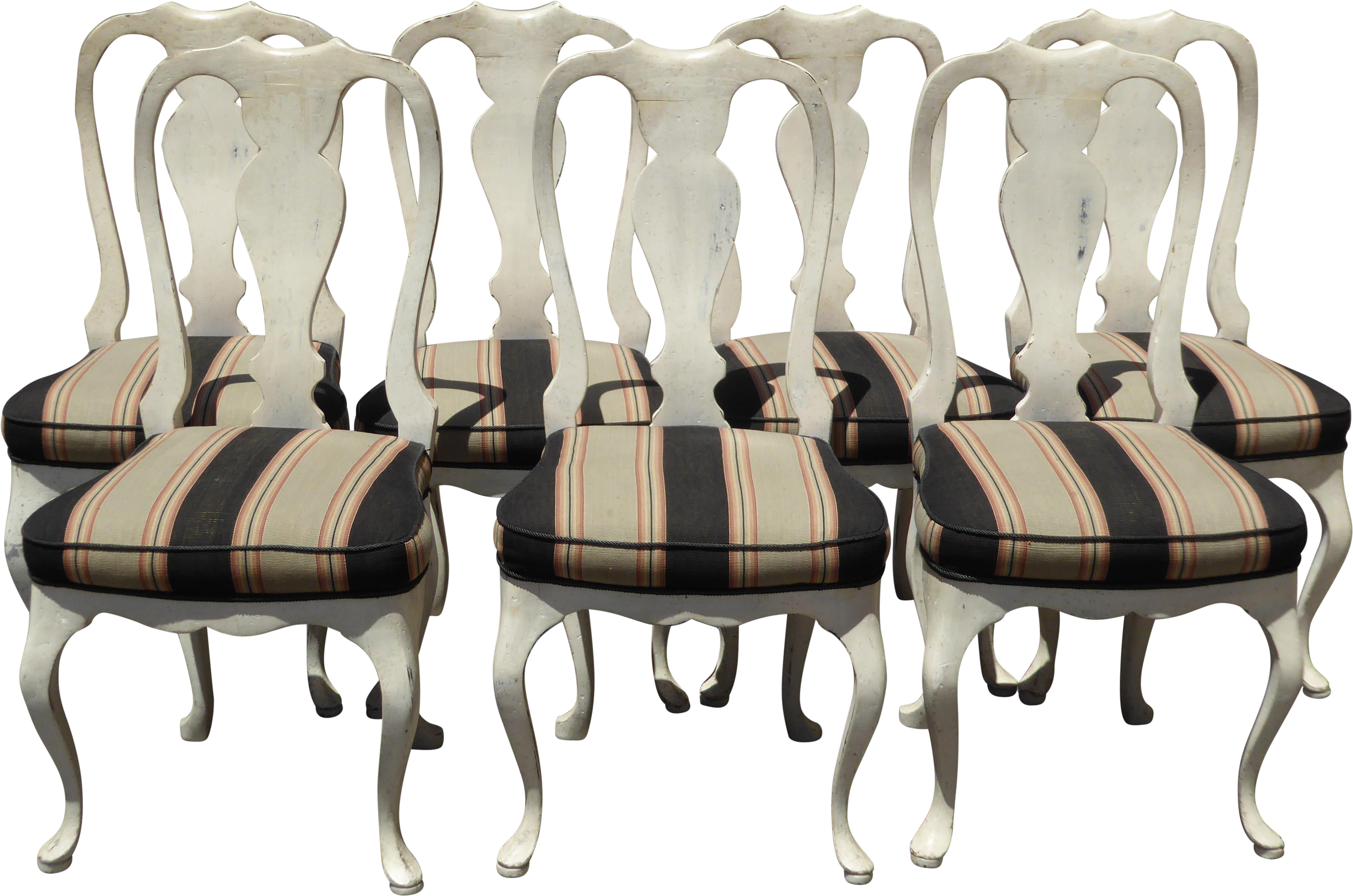 Vintage French Country White Distressed Dining Chairs - Chair (4230x2801), Png Download