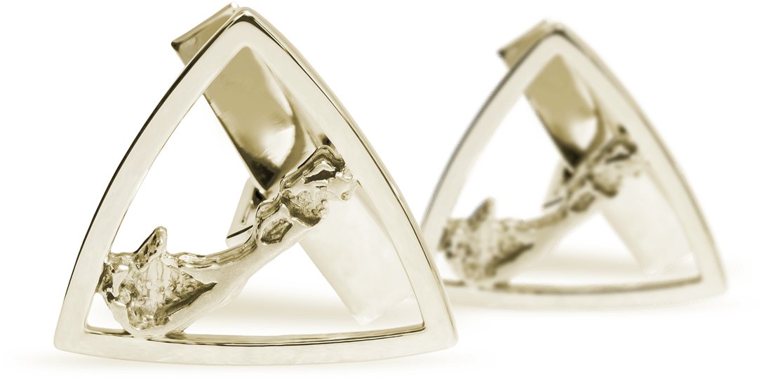 Bermuda Triangle White Gold Cufflinks - Earrings (1280x1280), Png Download