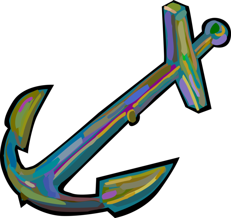 Vector Illustration Of Marine Boat Anchor Prevents (741x700), Png Download