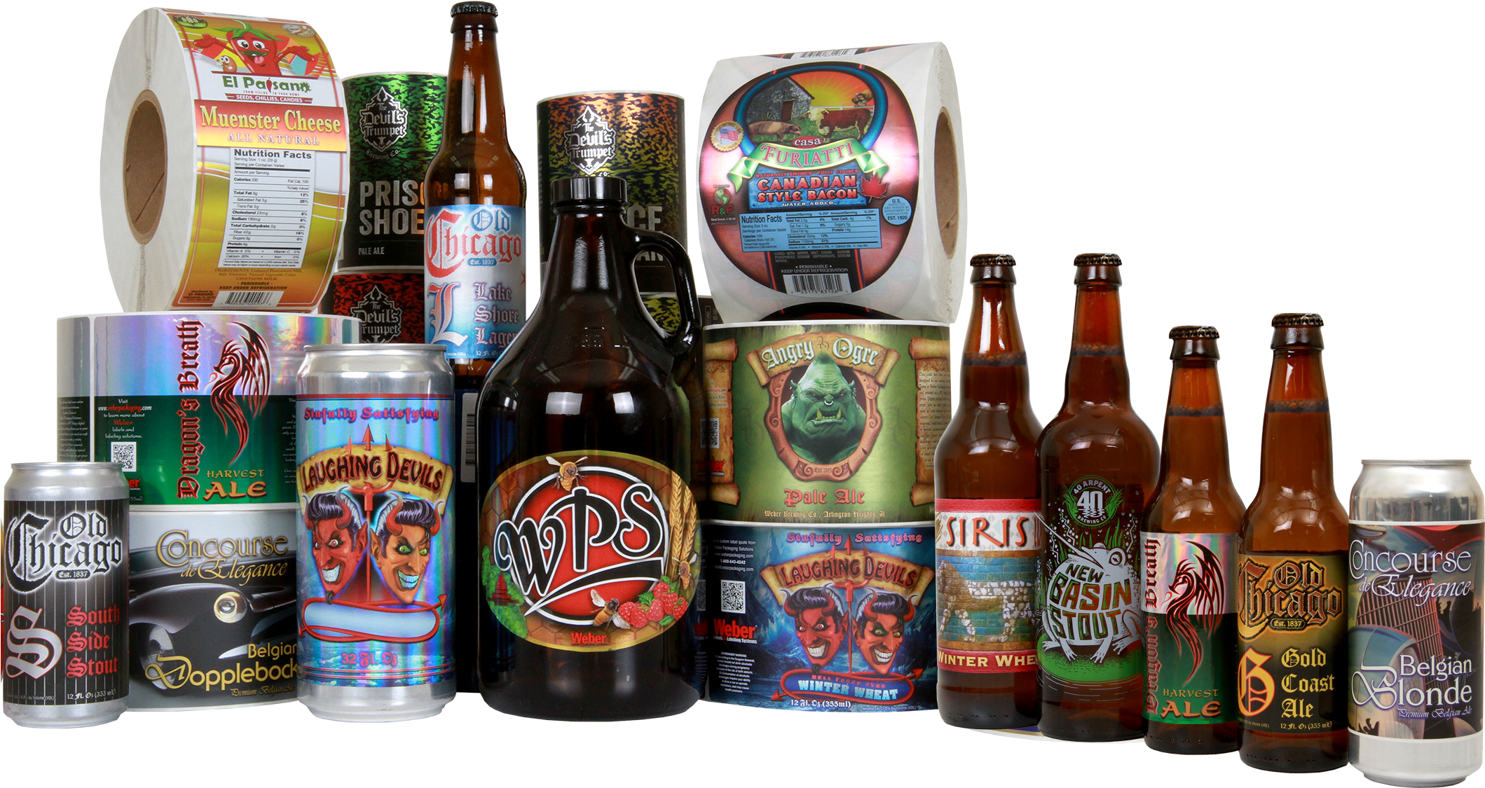 Metallic Craft Beer Labels Group - Lager (2142x1182), Png Download