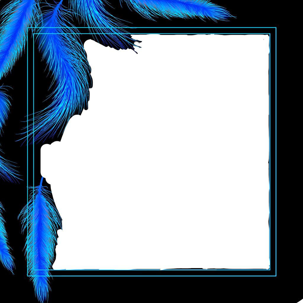 Frame Remixed Blue Black Feathers - Graphic Design (1024x1024), Png Download