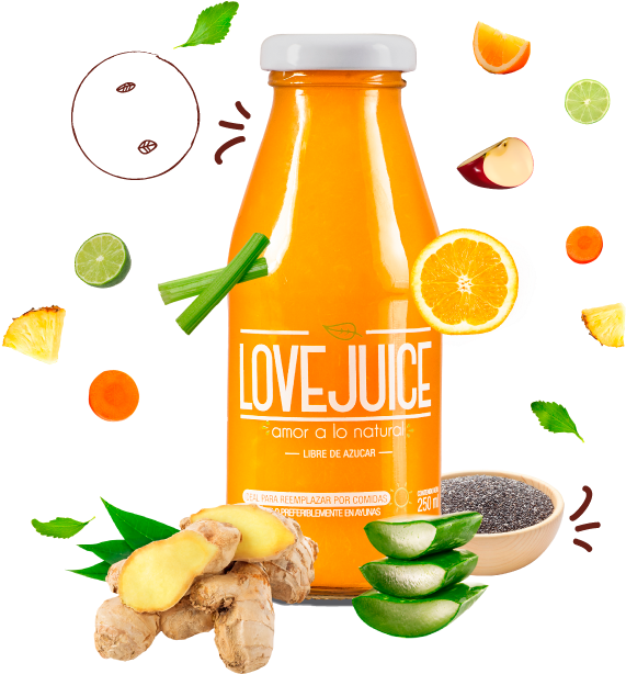 Naranja Ámate - Glass Bottle (642x645), Png Download