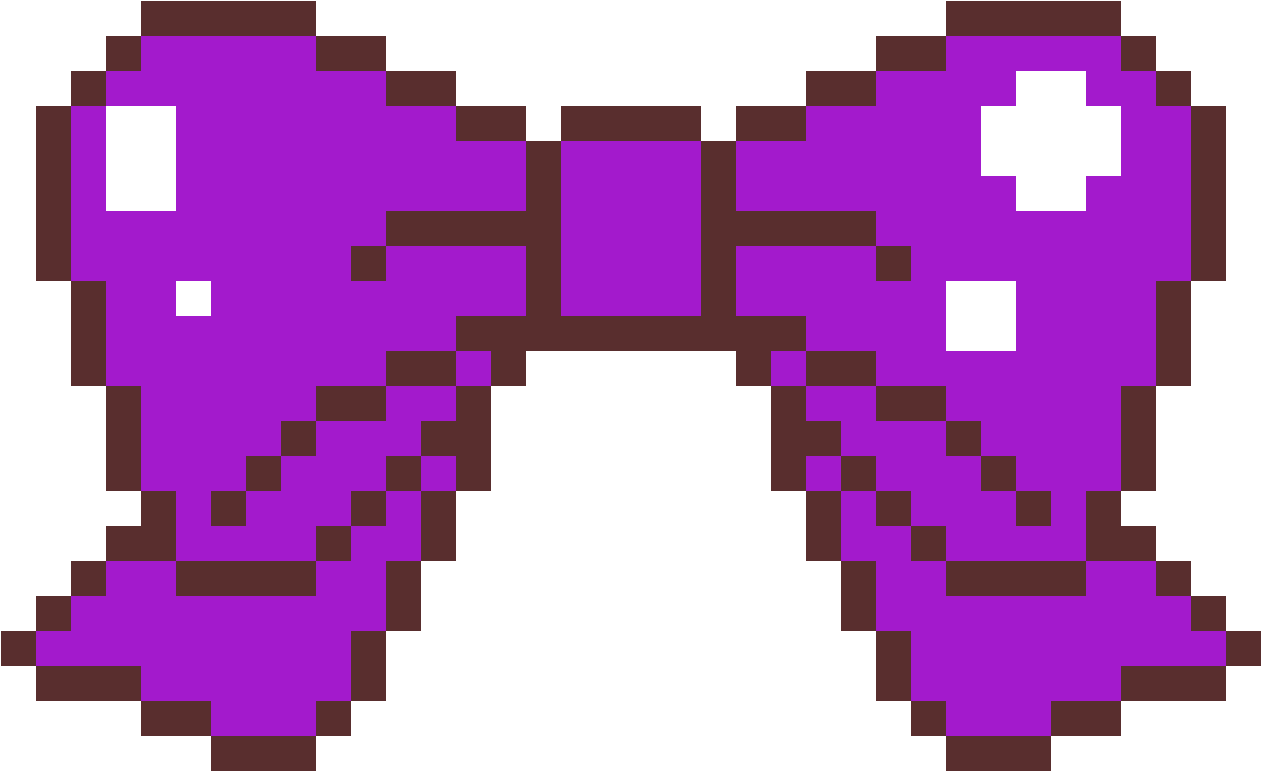 Purple Bow - Controle Pixel Art Png (1400x1400), Png Download