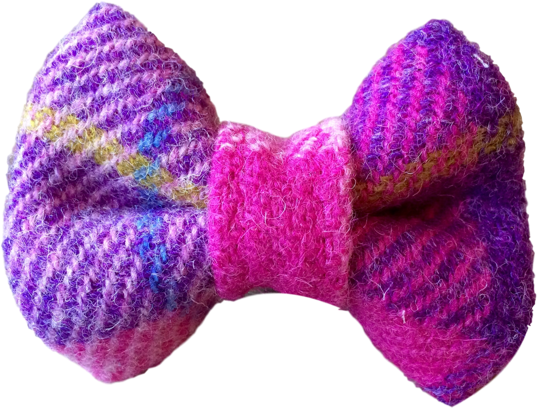 Pink & Purple Check Harris Tweed Doggy Bow Tie - Wool (2302x1822), Png Download