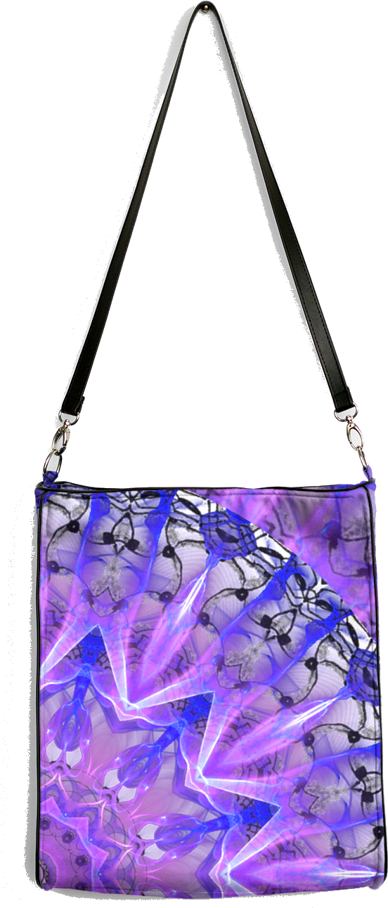 Abstract Plum Ice Crystal Palace Lattice Lace Mandala - Shoulder Bag (764x1336), Png Download