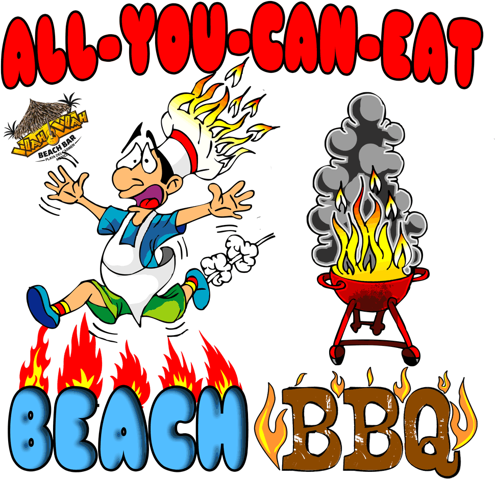 All You Can Eat International Beach Bbq & Buffet At - Clip Art (1000x1000), Png Download