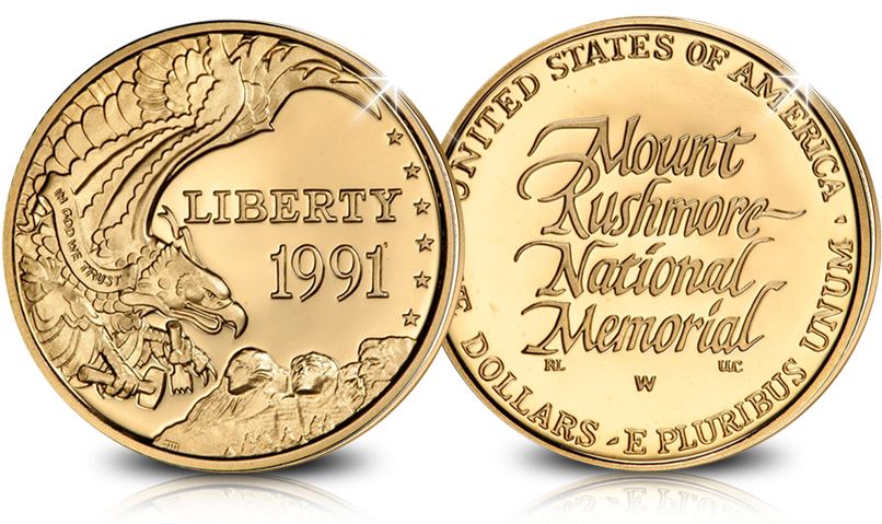 Pièce D'or Officielle De 5$ Mount Rushmore De Qualité - Mount Rushmore National Memorial (1000x500), Png Download