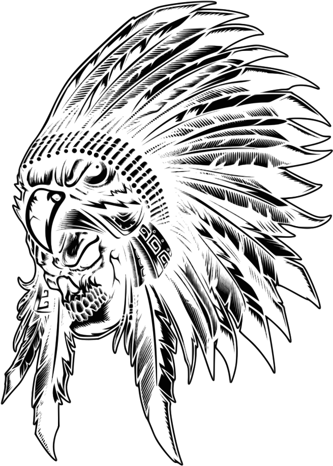 Skull, Indian, Aborigen - Cherokee Head Png (707x1000), Png Download