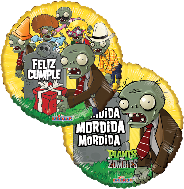 Plantas Vs Zombies Globo Metalico 18 Feliz Cumple - Plants Vs Zombies (600x615), Png Download