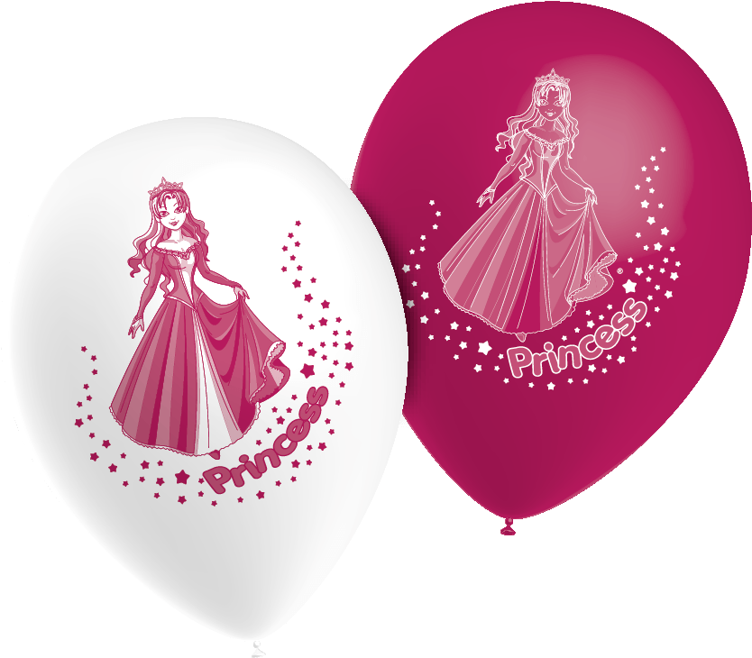 Bolsa De Globos De Látex Impresos 28 Cm Princesas - Balloon (833x736), Png Download