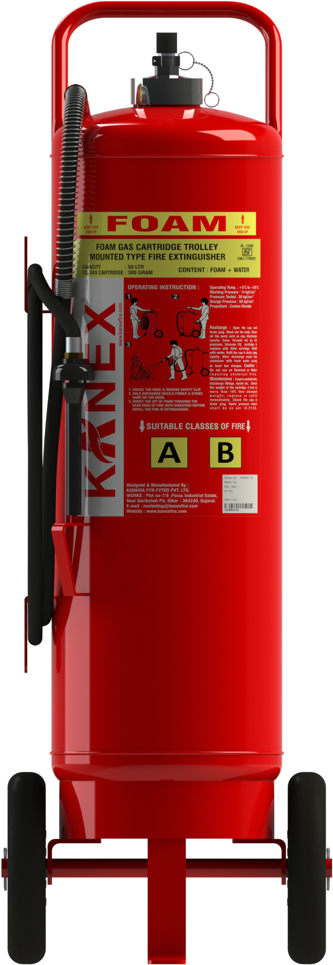 Free Png Download Extinguisher Png Images Background - Kanex Water Type Fire Extinguisher 50 Ltr (480x1280), Png Download