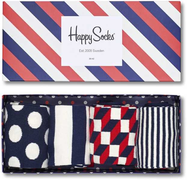 Stripe Socks Gift Box - Happy Socks Box (776x850), Png Download
