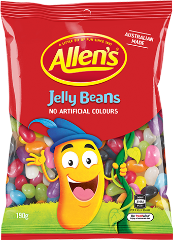 Allens Jelly Beans 190g Bag 3d No Flash - Snakes Alive Allens (560x560), Png Download