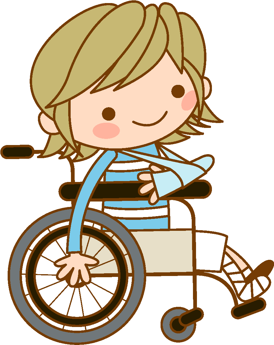 Cartoon Patient Wheelchair Element - Nurse And Patient Clipart Png (1772x1378), Png Download