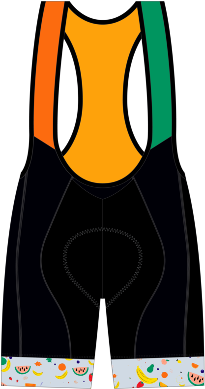 Fruit Salad Bib Shorts - Competitive Swimwear (900x801), Png Download