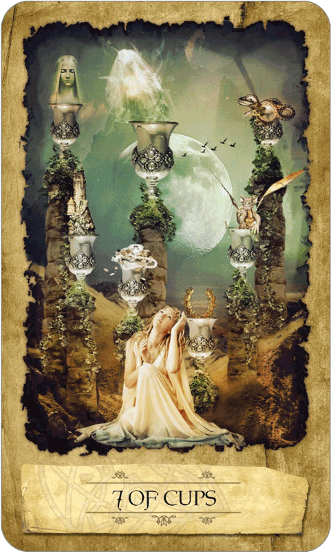 Seven Of Cups - Tarot Seven Of Cups (600x800), Png Download