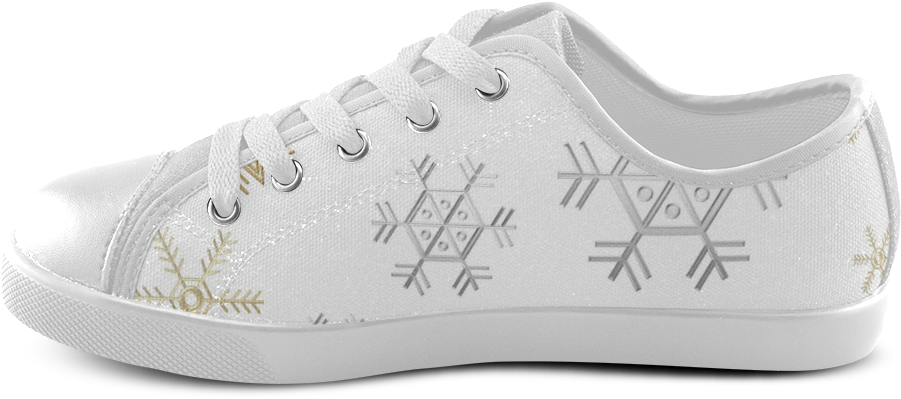 Silver And Gold Snowflakes On A White Background Canvas - Skate Shoe (1000x1000), Png Download