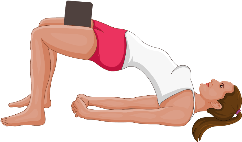 Bridge Pose Variation With Block - Setu Bandhasana Variation Pose (1024x1024), Png Download