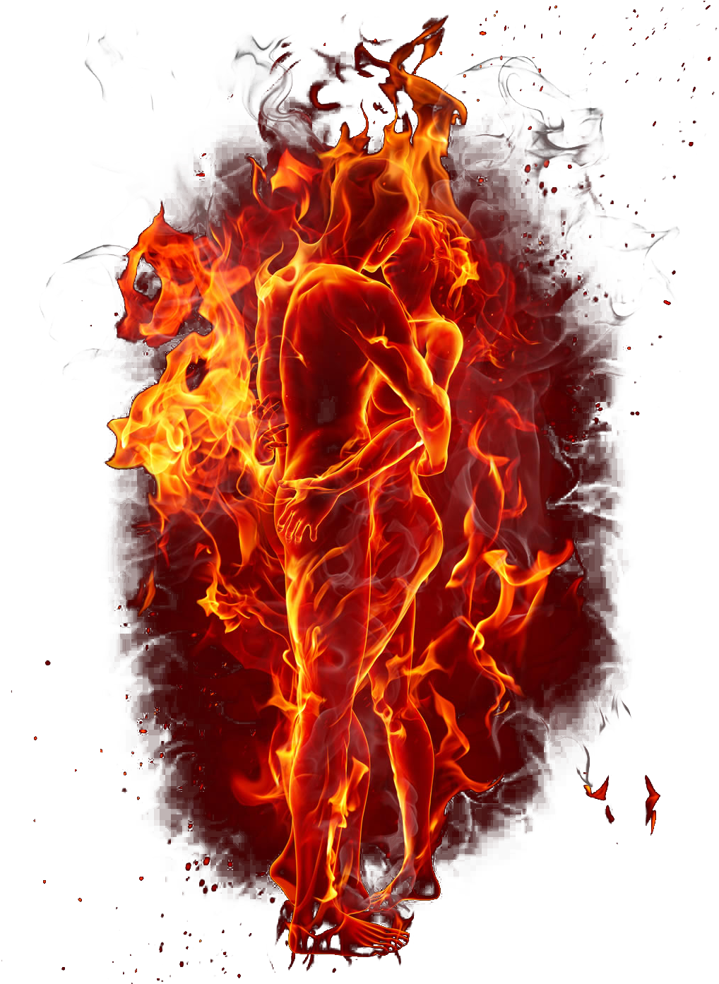 Love Flame Couple Transprent Png - Flame Couple (1024x1393), Png Download