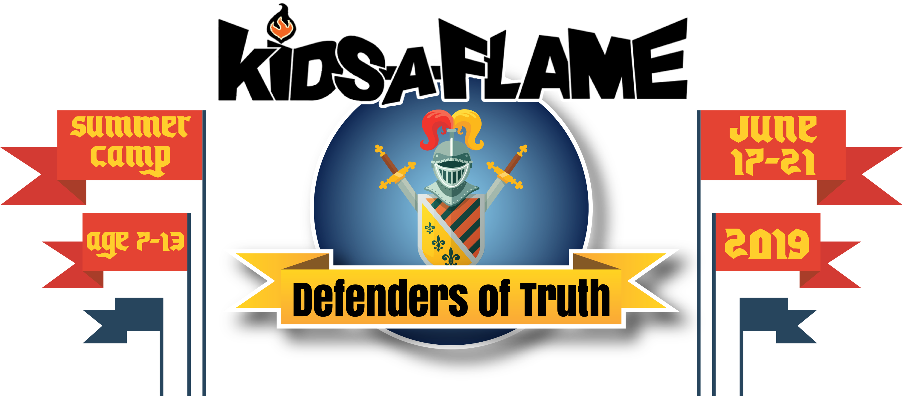 Kids A Flame Summer Camp June - Cartoon (3228x1374), Png Download