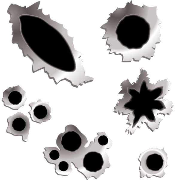 Следы От Пуль, Пулевое Отверстие, Дырка От Пули - Bullet Hole Clip Art (585x600), Png Download