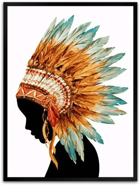 Shadow Framed Art - Native American Headdress Png (800x800), Png Download