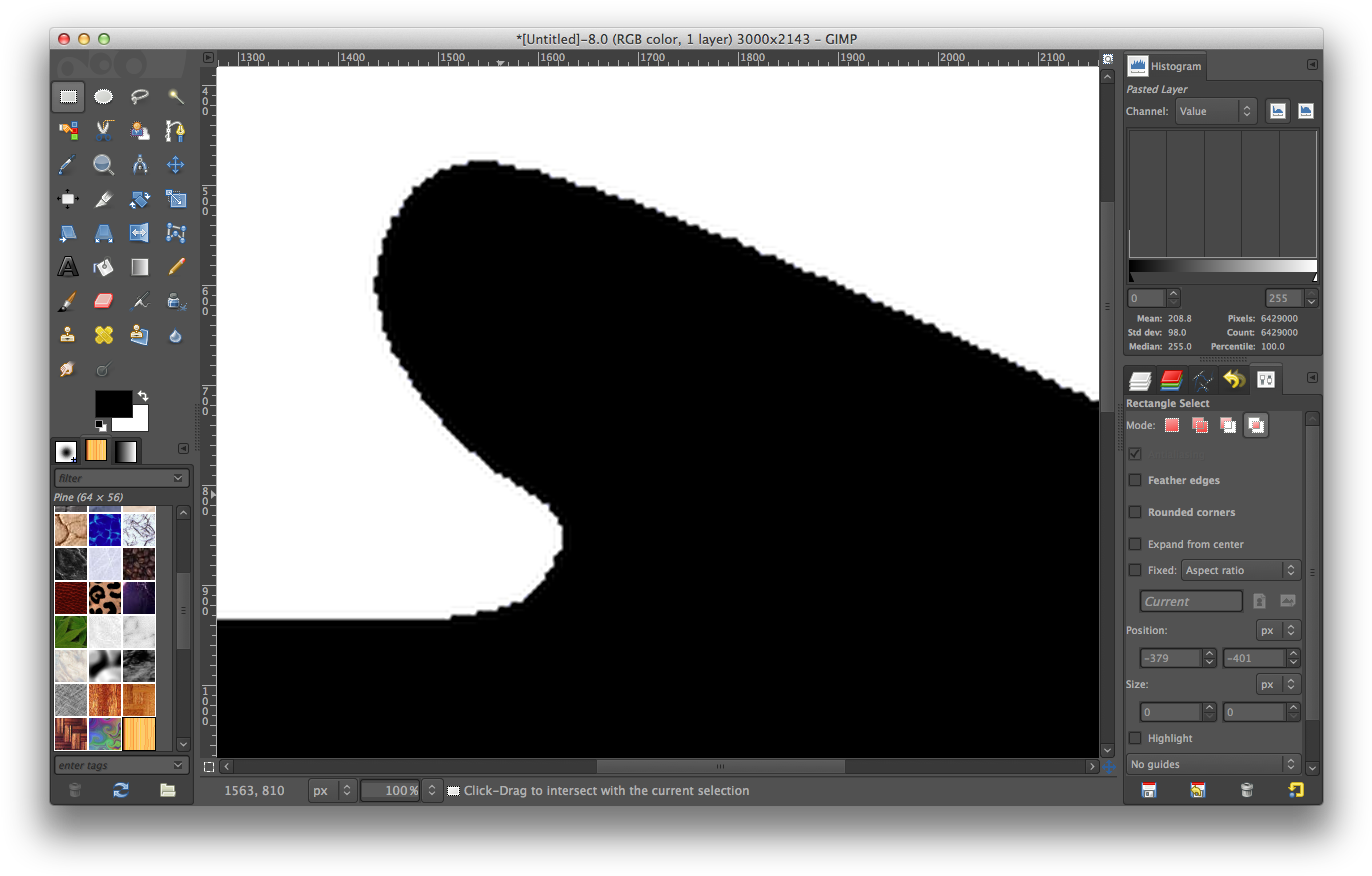 Los Clásicos Escalones Al Reescalar Una Imagen Pequeña - Gimp Vectorizar (1387x891), Png Download
