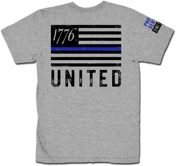 Thin Blue Line Heather-front Grande V=1532636028 - Active Shirt (600x600), Png Download