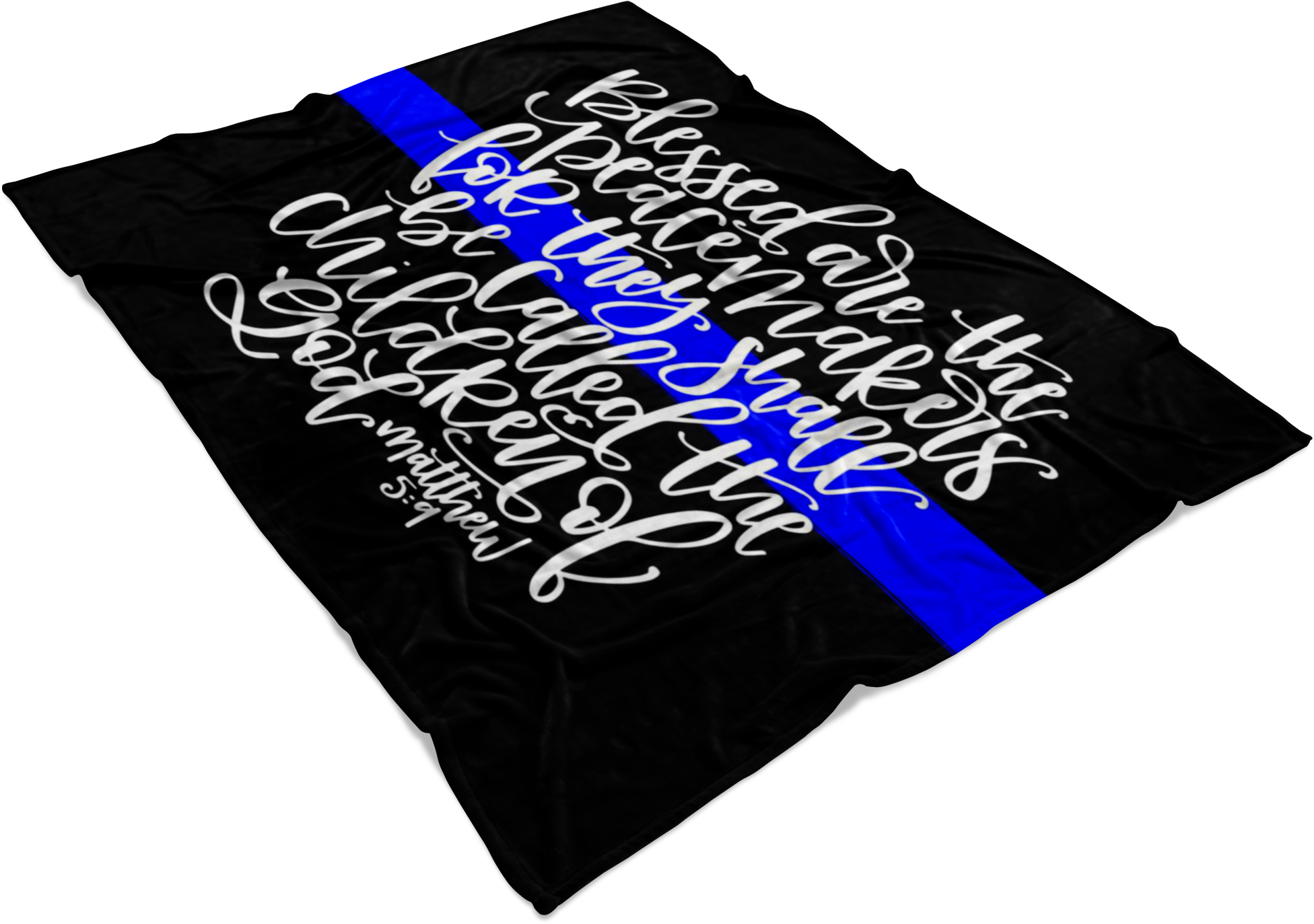 Blessed Are The Peacemakers Thin Blue Line Fleece Blanket - Graphic Design (2000x2000), Png Download