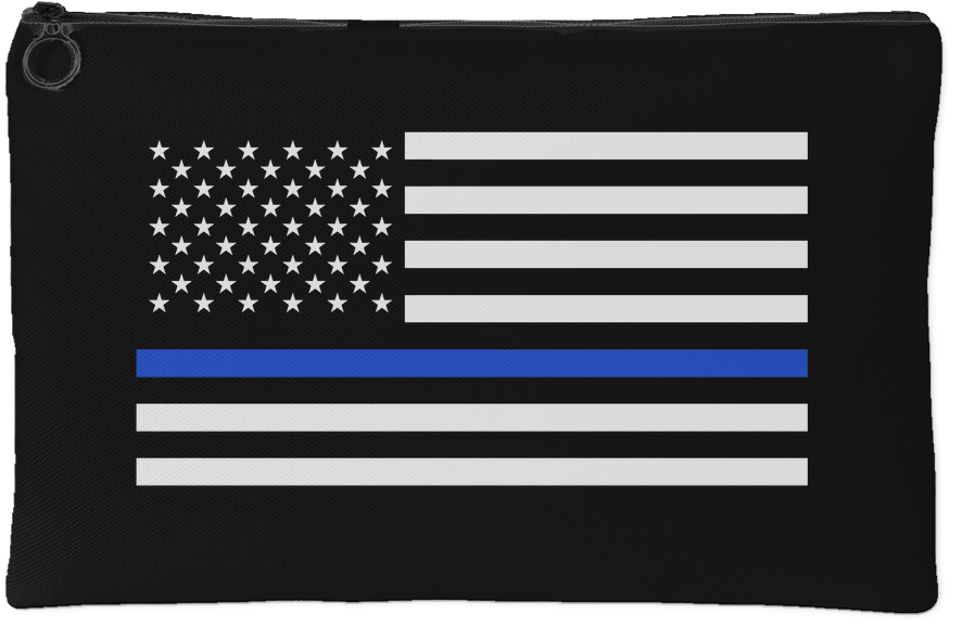 Thin Blue Line American Flag Accessory Pouch - Thin Blue Line (1024x1024), Png Download