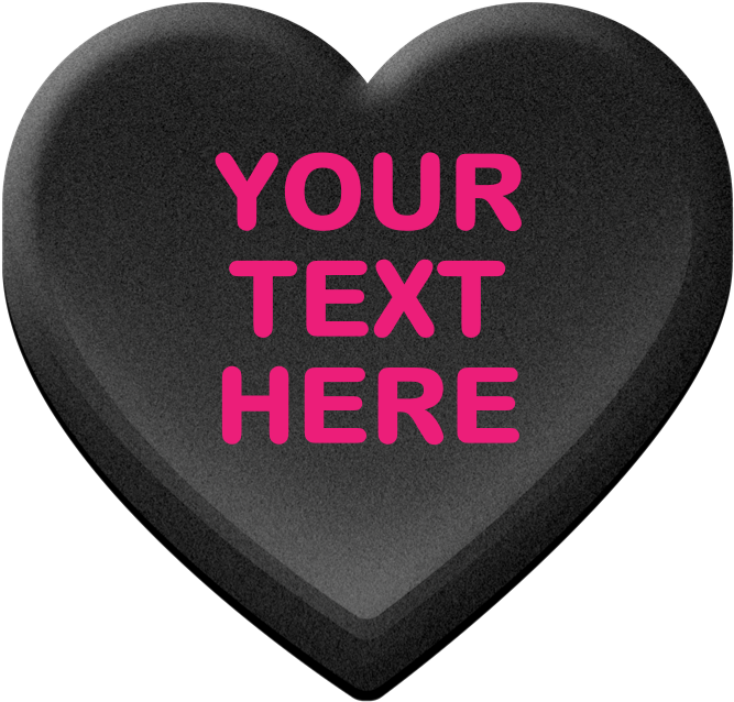 Black Custom Candy Heart Tile Coaster - Extintor De Incendios (690x700), Png Download