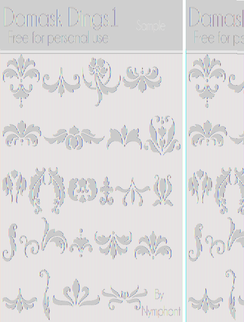Free Damask Dings1 Font - Drawing (494x651), Png Download