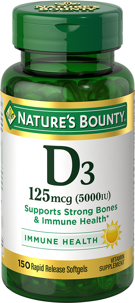 125 Mcg - Vitamin D3 Nature's Bounty (750x1000), Png Download