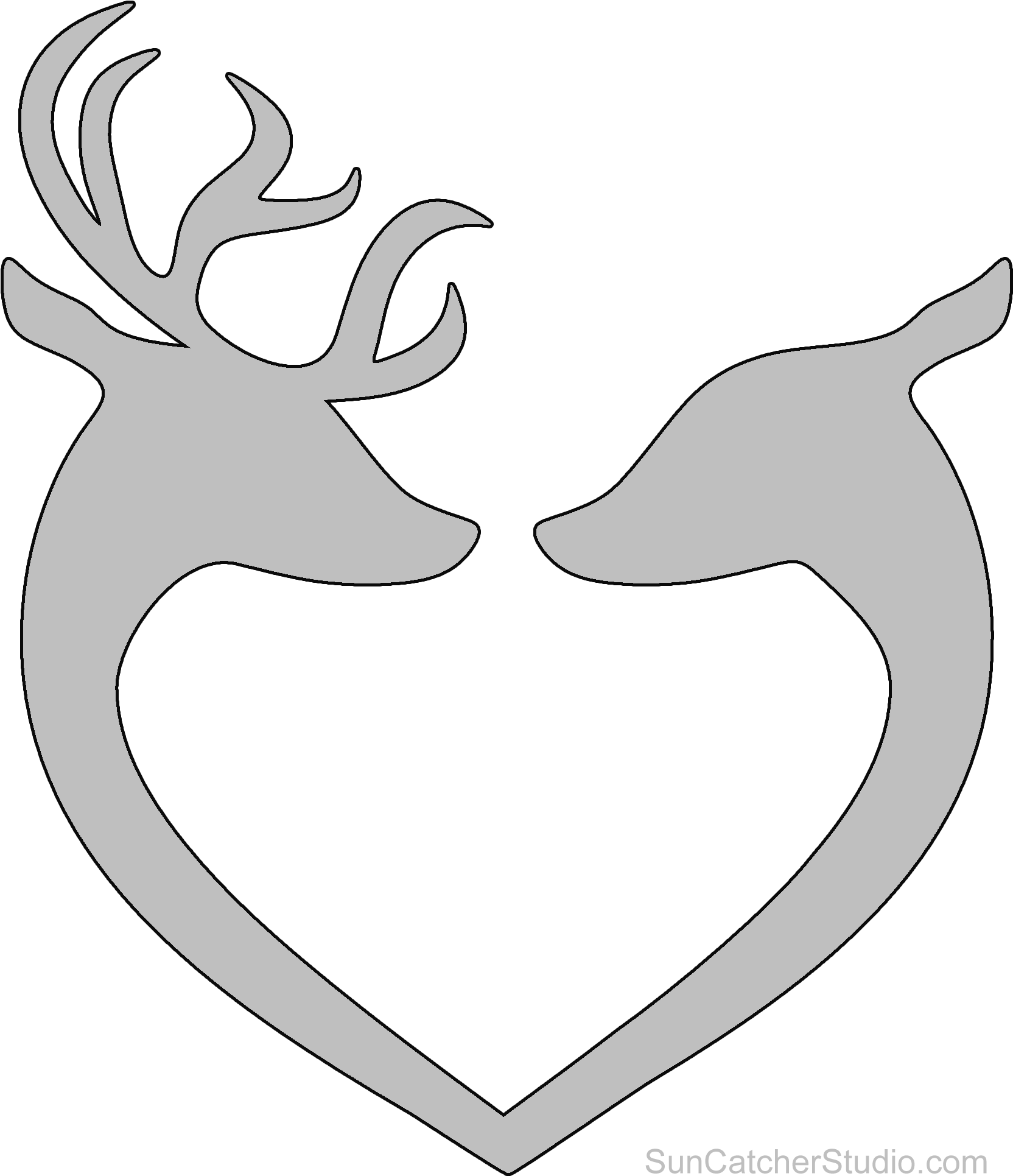 2000 X 2000 3 - Buck Doe Silhouette Png (2000x2000), Png Download