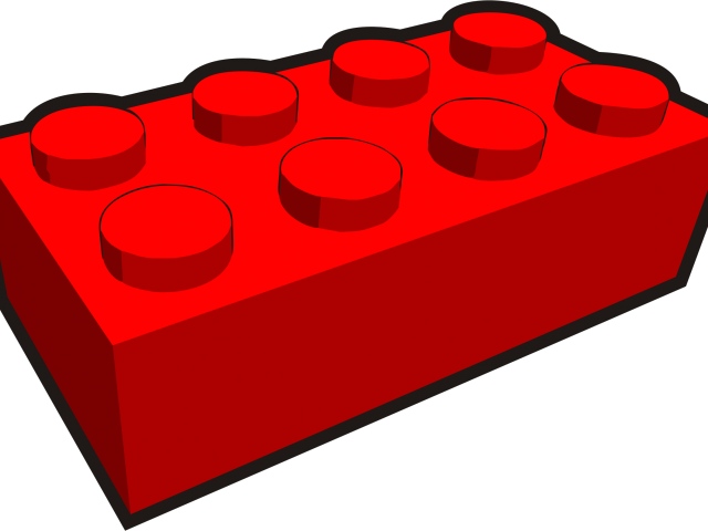 Brick Clipart Lego Brick - Cartoon Red Lego Brick (640x480), Png Download