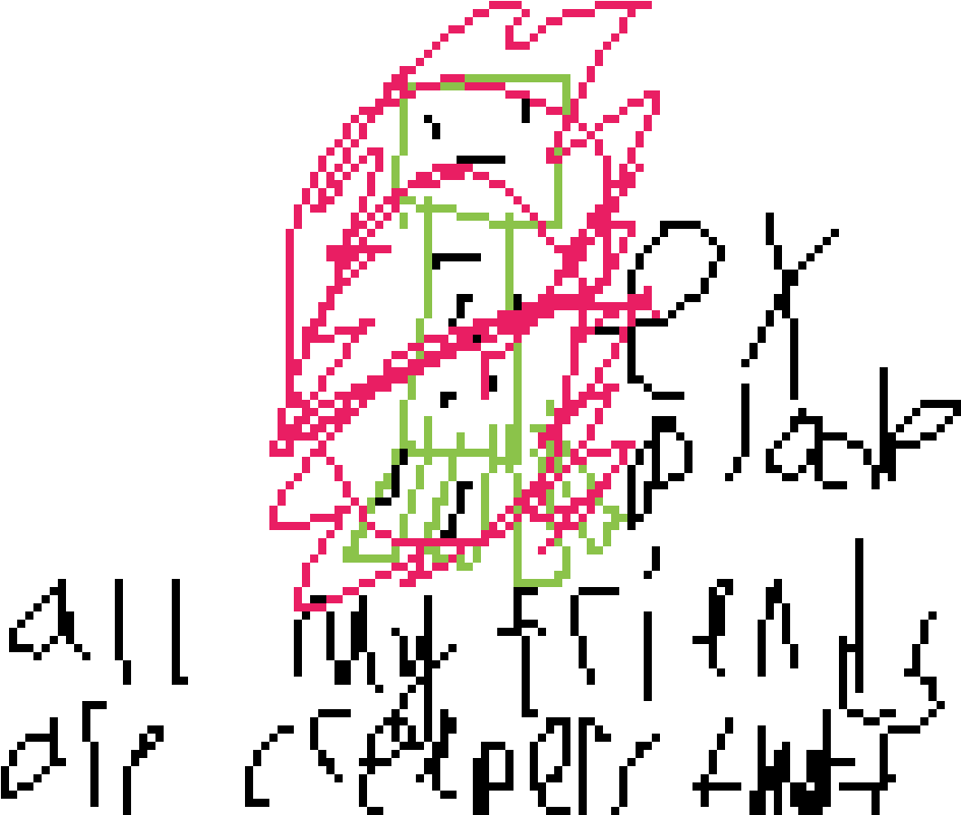 All My Friends Are Creepers That Explode - Illustration (1125x900), Png Download