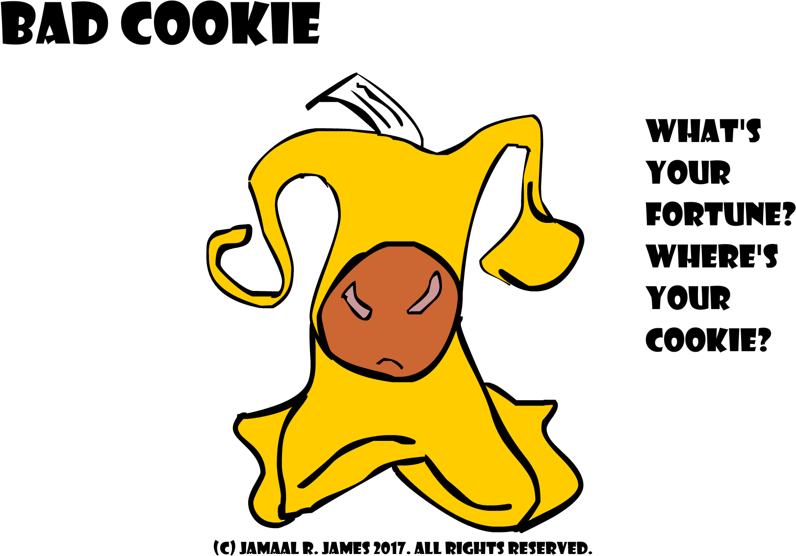 Bad Cookie Fortune Cookie Created By Cartoonist Jamaal - Cartoon (2292x1667), Png Download