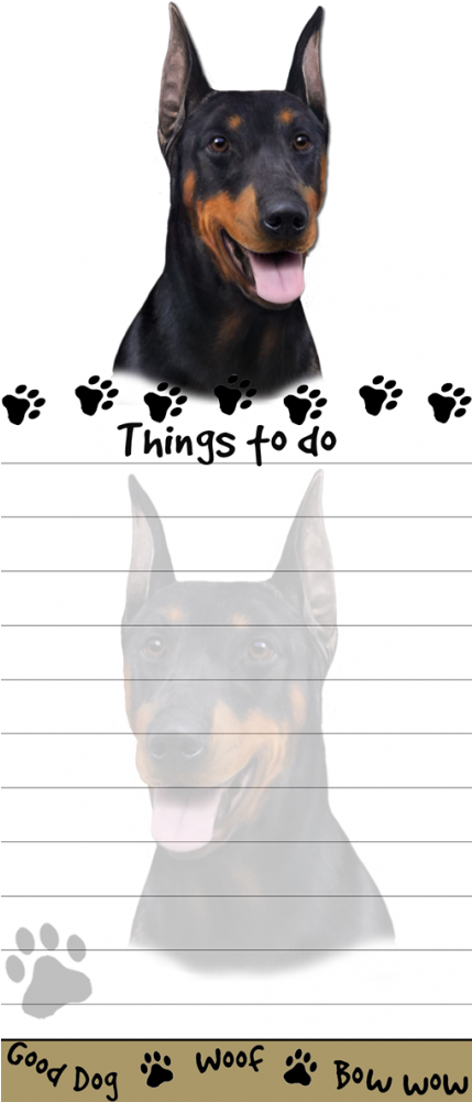 Doberman - Magnetic List Pads" Uniquely Shaped Sticky Notepad (1000x1000), Png Download