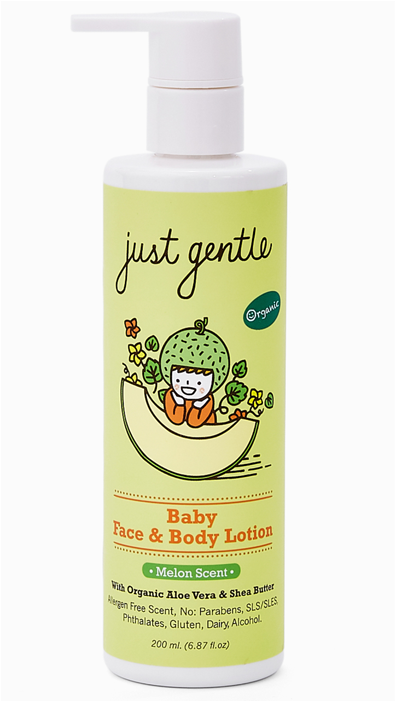 Just Gentle Organic Baby Face & Body Lotion 200ml - Liquid Hand Soap (700x700), Png Download