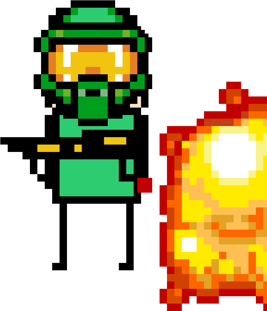 Gun Guy - Goku Ssj 3 Pixel Art (1200x1200), Png Download
