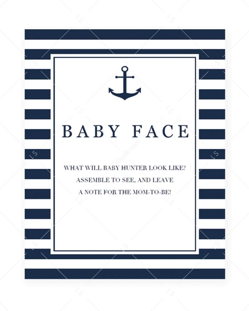 Boy Baby Shower Baby Face Game Printable By Littlesizzle - Baby Shower Advice Sign (819x1024), Png Download