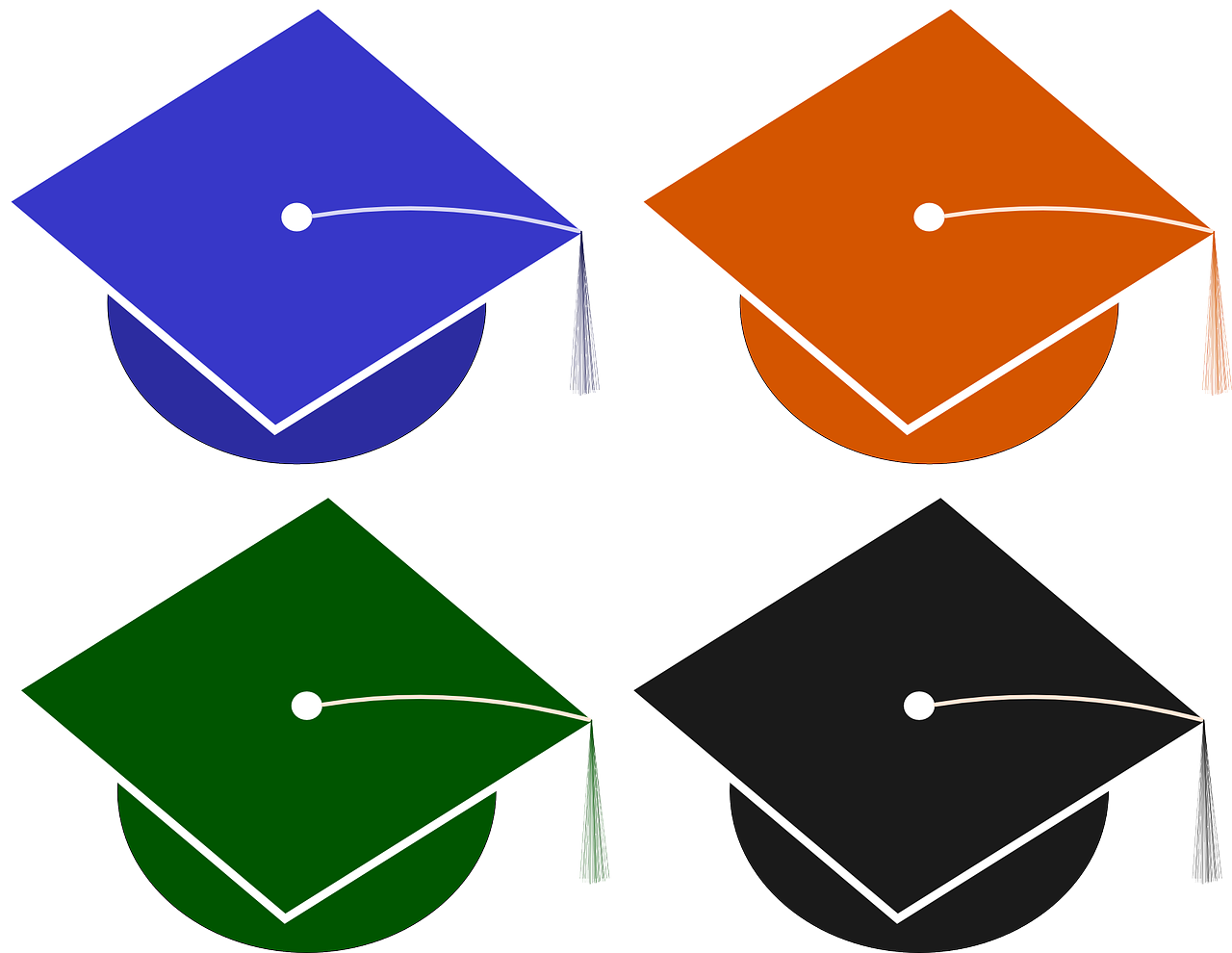 Vector Graphics, - Green Graduation Cap Png (1280x990), Png Download